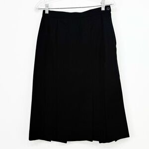 Pendleton Petite Pure Virgin Wool Black Pleat Hem A Line Vintage Skirt